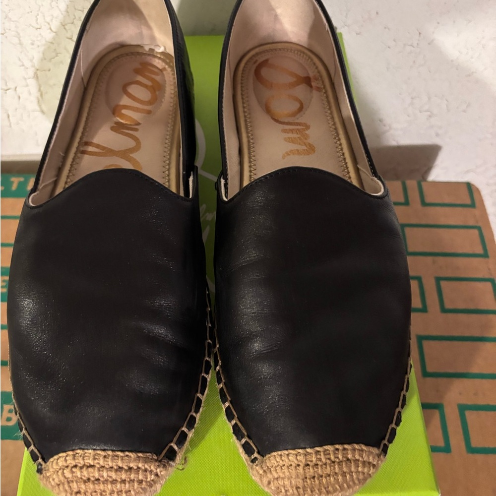 Sam Edelman Kesia Black Leather Espadrilles